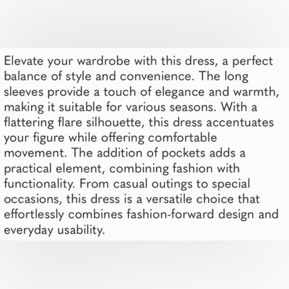 ZENANA scoop neck 3/4 sleeve a line swing dress spring summer fall - Picture 2 of 5